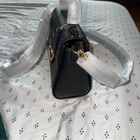 Coach Top Handle Satchel In Colorblock Signature Canvas With Rivets - Picture 6 of 10